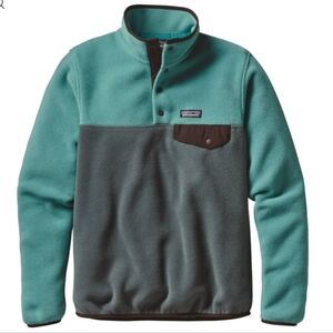 Patagonia Synchilla Snap-T Fleece Pullover Size Large Teal And Grey